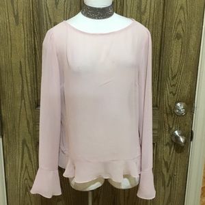 Sheer bell sleeve top